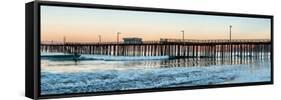Pismo Beach pier at sunrise, San Luis Obispo County, California, USA-null-Framed Stretched Canvas