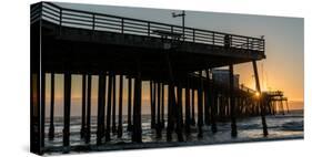 Pismo Beach pier at sunset, San Luis Obispo County, California, USA-null-Stretched Canvas