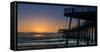 Pismo Beach pier at sunset, San Luis Obispo County, California, USA-null-Framed Stretched Canvas