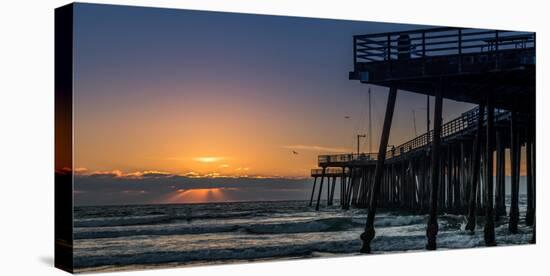 Pismo Beach pier at sunset, San Luis Obispo County, California, USA-null-Stretched Canvas