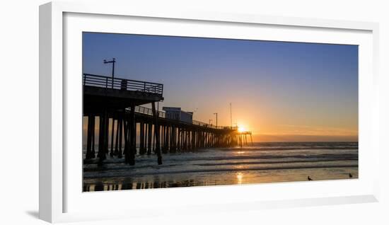 Pismo Beach pier at sunset, San Luis Obispo County, California, USA-null-Framed Photographic Print