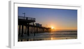 Pismo Beach pier at sunset, San Luis Obispo County, California, USA-null-Framed Photographic Print