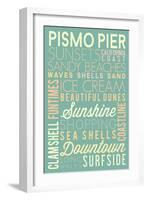 Pismo Pier, California - Typography-Lantern Press-Framed Art Print