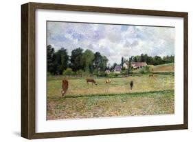 Pissarro: Cow Pasture-Camille Pissarro-Framed Giclee Print