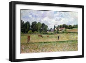 Pissarro: Cow Pasture-Camille Pissarro-Framed Giclee Print