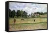 Pissarro: Cow Pasture-Camille Pissarro-Framed Stretched Canvas