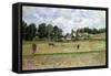 Pissarro: Cow Pasture-Camille Pissarro-Framed Stretched Canvas