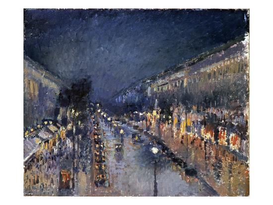 Pissarro: Paris at Night-Camille Pissarro-Stretched Canvas