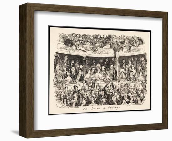 "Pit Boxes and Gallery" in a London Theatre-George Cruikshank-Framed Art Print