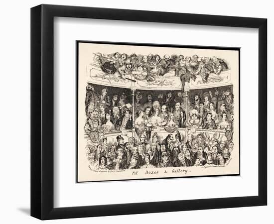 "Pit Boxes and Gallery" in a London Theatre-George Cruikshank-Framed Art Print