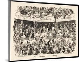 "Pit Boxes and Gallery" in a London Theatre-George Cruikshank-Mounted Art Print