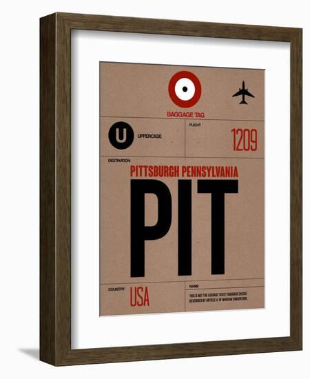 PIT Pittsburgh Luggage Tag 1-NaxArt-Framed Art Print