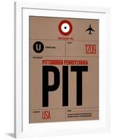 PIT Pittsburgh Luggage Tag 1-NaxArt-Framed Art Print