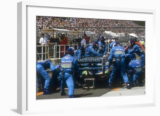 Pit Stop for Michael Schumacher's Benetton-Ford, 1994-null-Framed Photographic Print