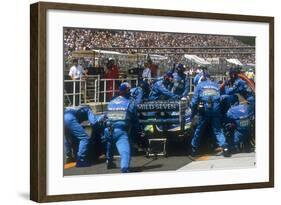 Pit Stop for Michael Schumacher's Benetton-Ford, 1994-null-Framed Photographic Print