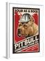 Pitbull - Retro Construction Company Ad-Lantern Press-Framed Art Print