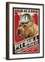 Pitbull - Retro Construction Company Ad-Lantern Press-Framed Art Print