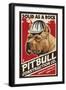 Pitbull - Retro Construction Company Ad-Lantern Press-Framed Art Print