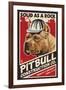 Pitbull - Retro Construction Company Ad-Lantern Press-Framed Art Print