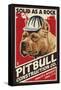 Pitbull - Retro Construction Company Ad-Lantern Press-Framed Stretched Canvas