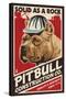 Pitbull - Retro Construction Company Ad-Lantern Press-Stretched Canvas