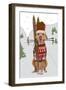 Pitbull Skiing-Fab Funky-Framed Art Print