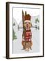 Pitbull Skiing-Fab Funky-Framed Art Print