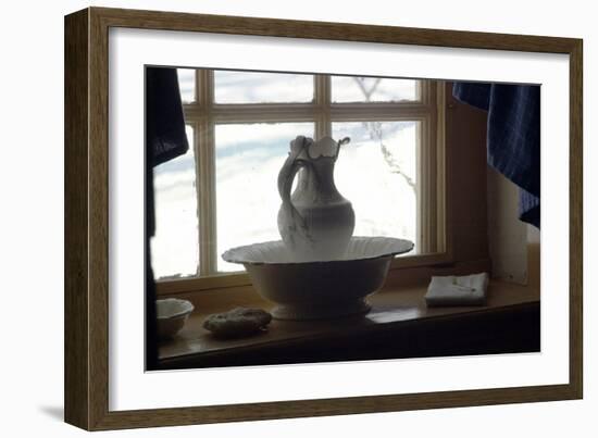 Pitcher and Basin in General Washington's Bedroom at Valley Forge Winter Camp, Pennsylvania-null-Framed Giclee Print