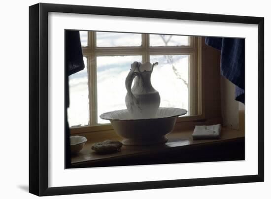 Pitcher and Basin in General Washington's Bedroom at Valley Forge Winter Camp, Pennsylvania-null-Framed Giclee Print