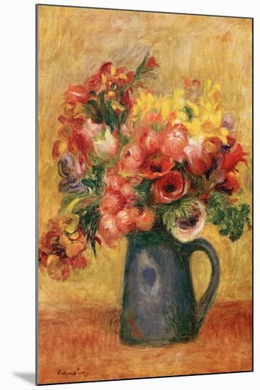 Pitcher of Flowers-Pierre-Auguste Renoir-Mounted Art Print