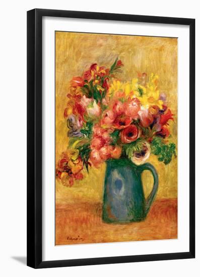 Pitcher of Flowers-Pierre-Auguste Renoir-Framed Premium Giclee Print