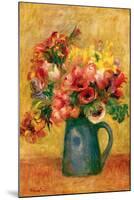 Pitcher of Flowers-Pierre-Auguste Renoir-Mounted Premium Giclee Print