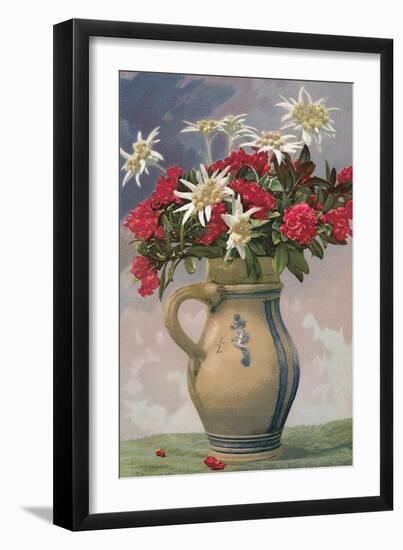 Pitcher Used as Flower Vase-null-Framed Art Print