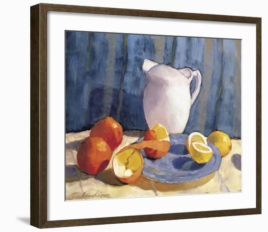 Pitcher with Tangelos and Lemons-Tony Saladino-Framed Art Print