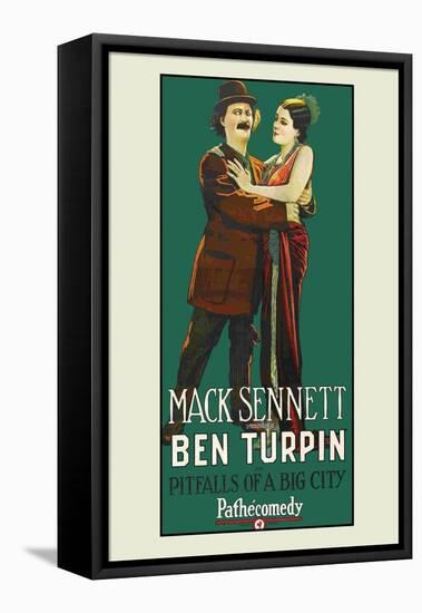 Pitfalls or a Big City-Mack Sennett-Framed Stretched Canvas