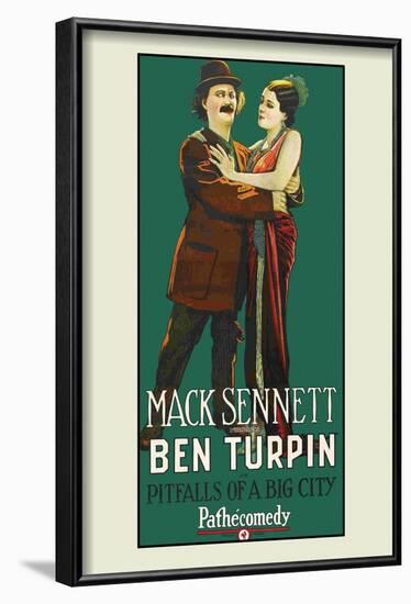 Pitfalls or a Big City-Mack Sennett-Framed Art Print