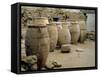 Pithoi Unearthed at the Archaeological Site of Akrotiri on Thera-null-Framed Stretched Canvas