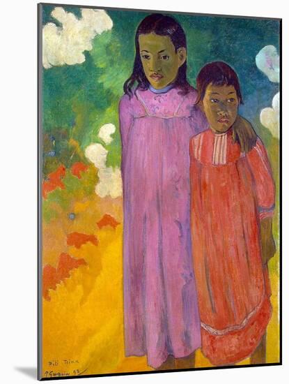 Piti Tiena, (Two Sister), 1892-Paul Gauguin-Mounted Giclee Print