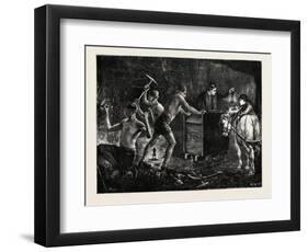 Pitmen Hewing the Coal in a Mine, 1871-null-Framed Giclee Print