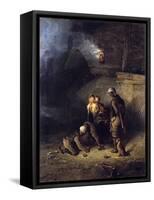 Pitmen Playing at Quoits-Henry Perlee Parker-Framed Stretched Canvas