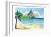 Pitons Saint Lucia with Incredible Caribbean Sunset In Soufriere Bay-M. Bleichner-Framed Premium Giclee Print