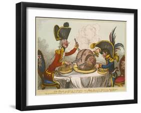 Pitt and Napoleon-James Gillray-Framed Giclee Print