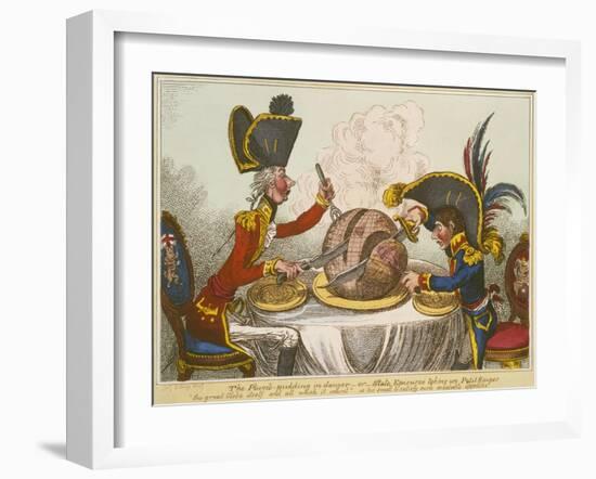 Pitt and Napoleon-James Gillray-Framed Giclee Print