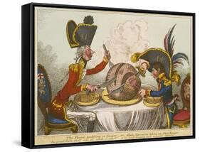 Pitt and Napoleon-James Gillray-Framed Stretched Canvas