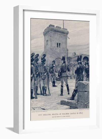 Pitt Drilling Militia at Walmer Castle in 1803-Richard Caton Woodville II-Framed Giclee Print