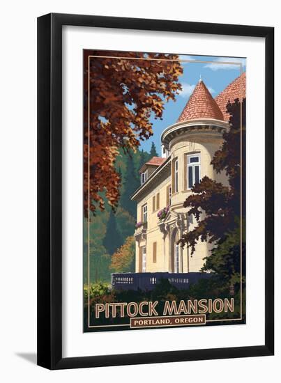 Pittock Mansion - Portland, Oregon, c.2008-Lantern Press-Framed Art Print