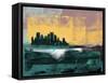 Pittsburgh Abstract Skyline I-Emma Moore-Framed Stretched Canvas