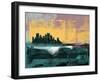 Pittsburgh Abstract Skyline I-Emma Moore-Framed Art Print