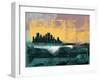 Pittsburgh Abstract Skyline I-Emma Moore-Framed Art Print