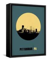 Pittsburgh Circle Poster 1-NaxArt-Framed Stretched Canvas